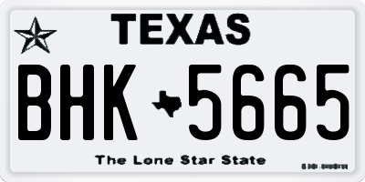 TX license plate BHK5665