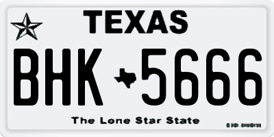 TX license plate BHK5666