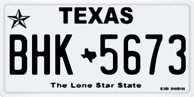 TX license plate BHK5673