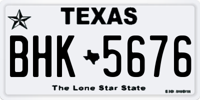 TX license plate BHK5676