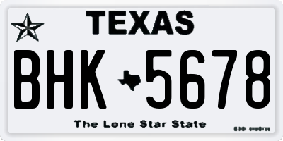TX license plate BHK5678