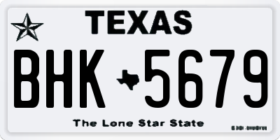 TX license plate BHK5679