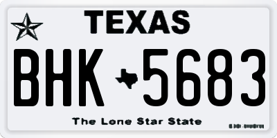 TX license plate BHK5683