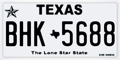 TX license plate BHK5688