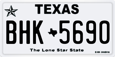 TX license plate BHK5690
