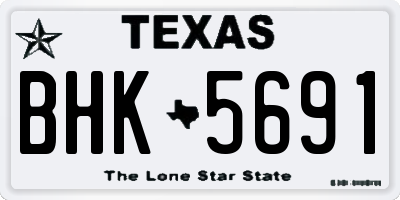 TX license plate BHK5691
