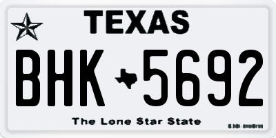 TX license plate BHK5692