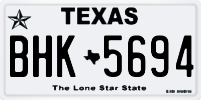 TX license plate BHK5694