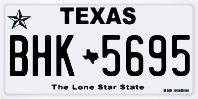 TX license plate BHK5695