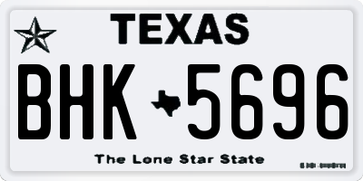 TX license plate BHK5696