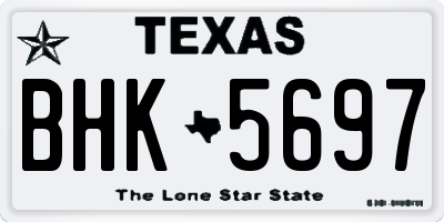 TX license plate BHK5697