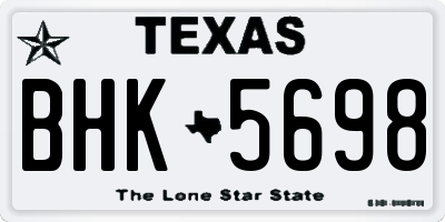 TX license plate BHK5698