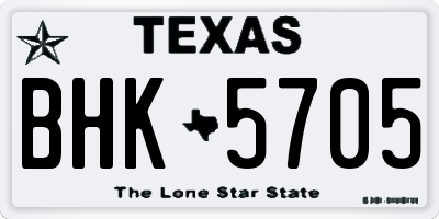 TX license plate BHK5705