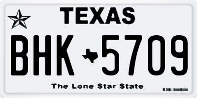TX license plate BHK5709