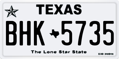 TX license plate BHK5735