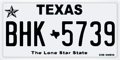 TX license plate BHK5739