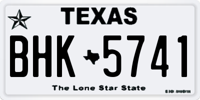 TX license plate BHK5741