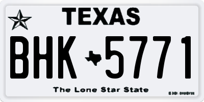 TX license plate BHK5771