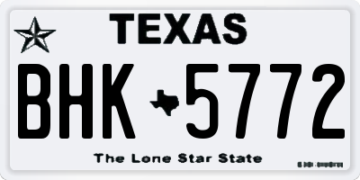 TX license plate BHK5772