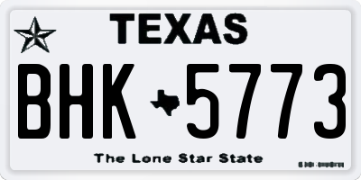 TX license plate BHK5773