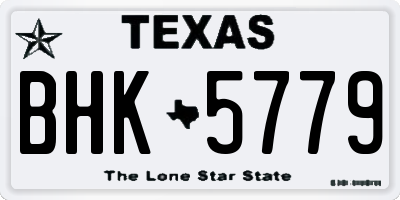 TX license plate BHK5779