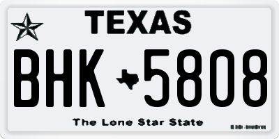 TX license plate BHK5808