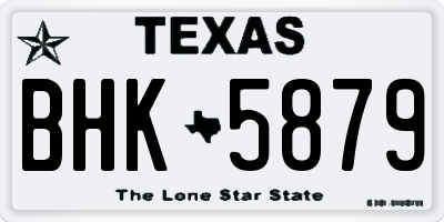 TX license plate BHK5879