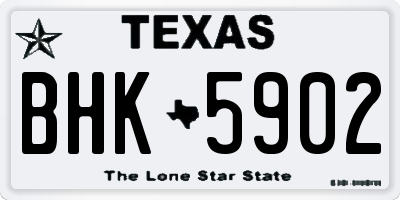 TX license plate BHK5902