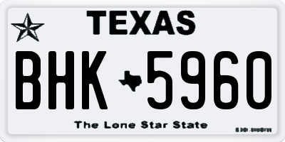 TX license plate BHK5960