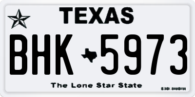 TX license plate BHK5973