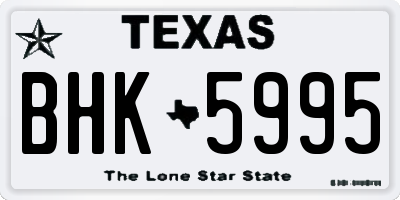 TX license plate BHK5995