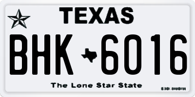 TX license plate BHK6016