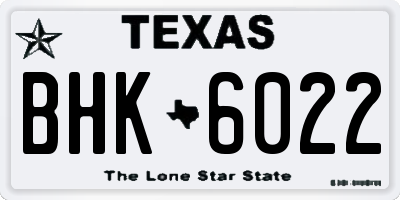 TX license plate BHK6022