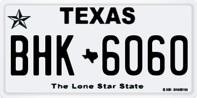 TX license plate BHK6060