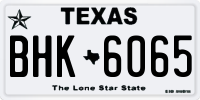 TX license plate BHK6065
