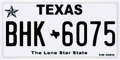 TX license plate BHK6075
