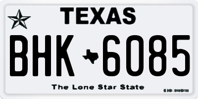 TX license plate BHK6085
