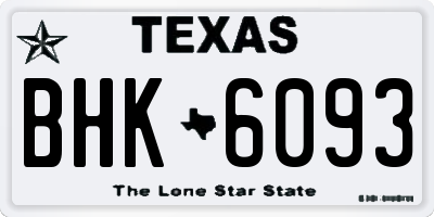 TX license plate BHK6093