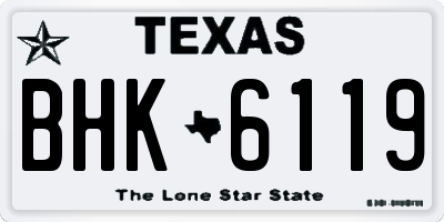 TX license plate BHK6119