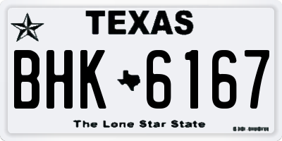 TX license plate BHK6167