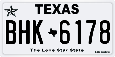 TX license plate BHK6178