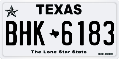 TX license plate BHK6183