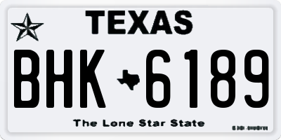 TX license plate BHK6189