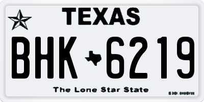 TX license plate BHK6219