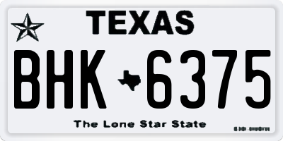TX license plate BHK6375