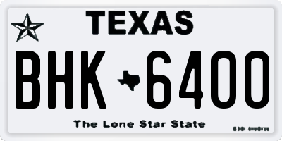 TX license plate BHK6400