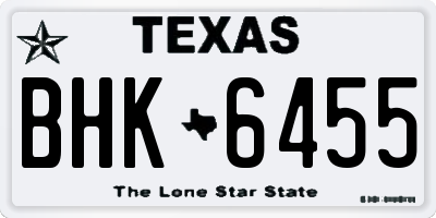 TX license plate BHK6455