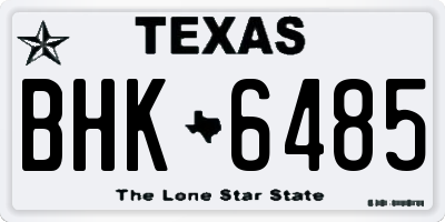 TX license plate BHK6485