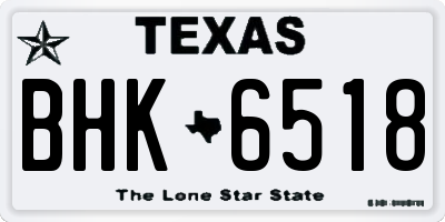 TX license plate BHK6518