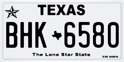 TX license plate BHK6580